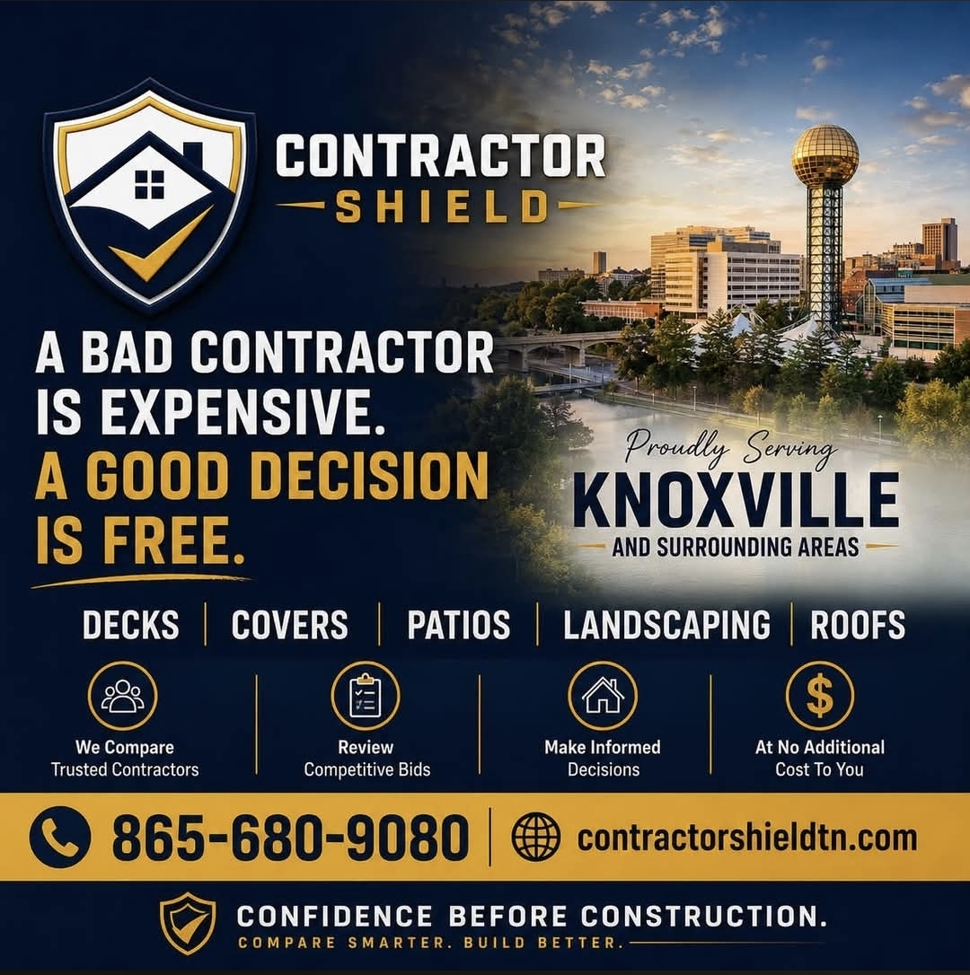 Contractor Shield flyer serving Knoxville and surrounding areas