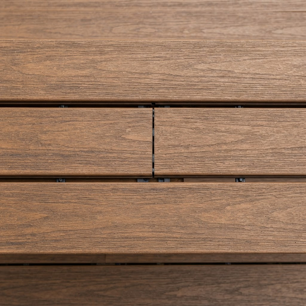Composite decking material close-up