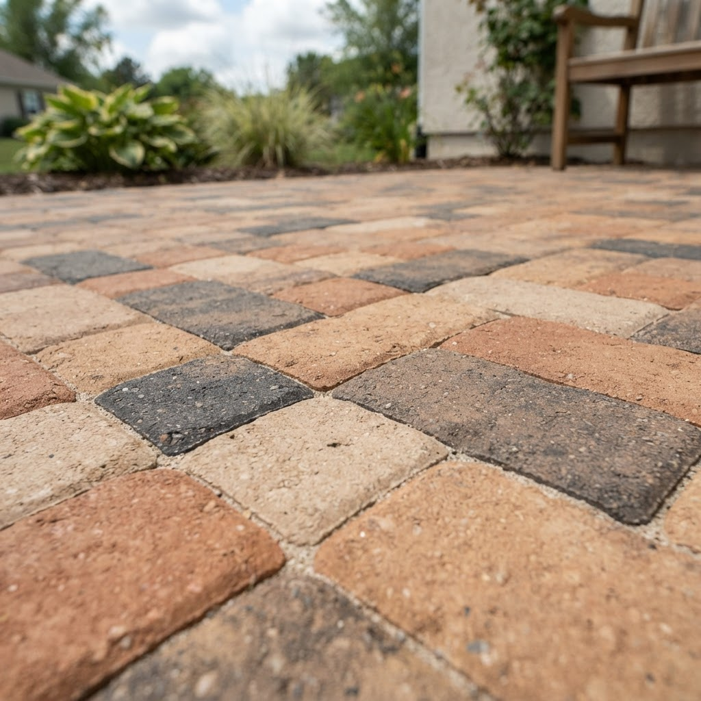 Concrete Pavers landscaping & hardscapes material close-up