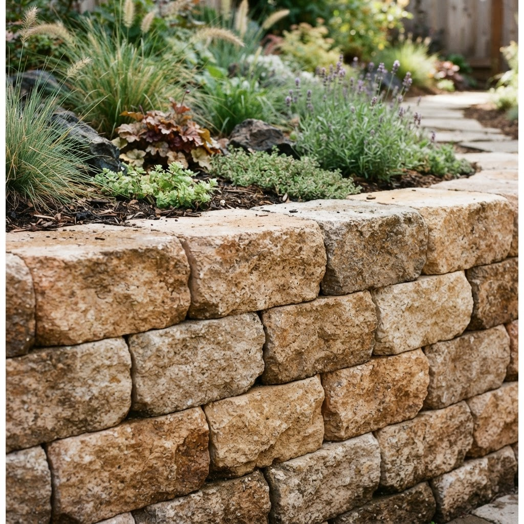 Retaining Walls landscaping & hardscapes material close-up