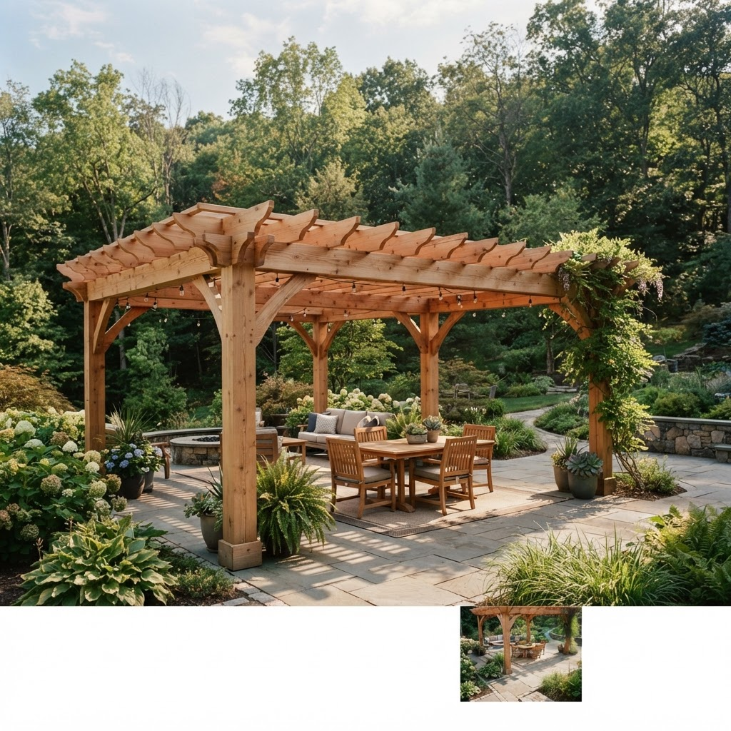 Pergola outdoor living & patio covers material close-up