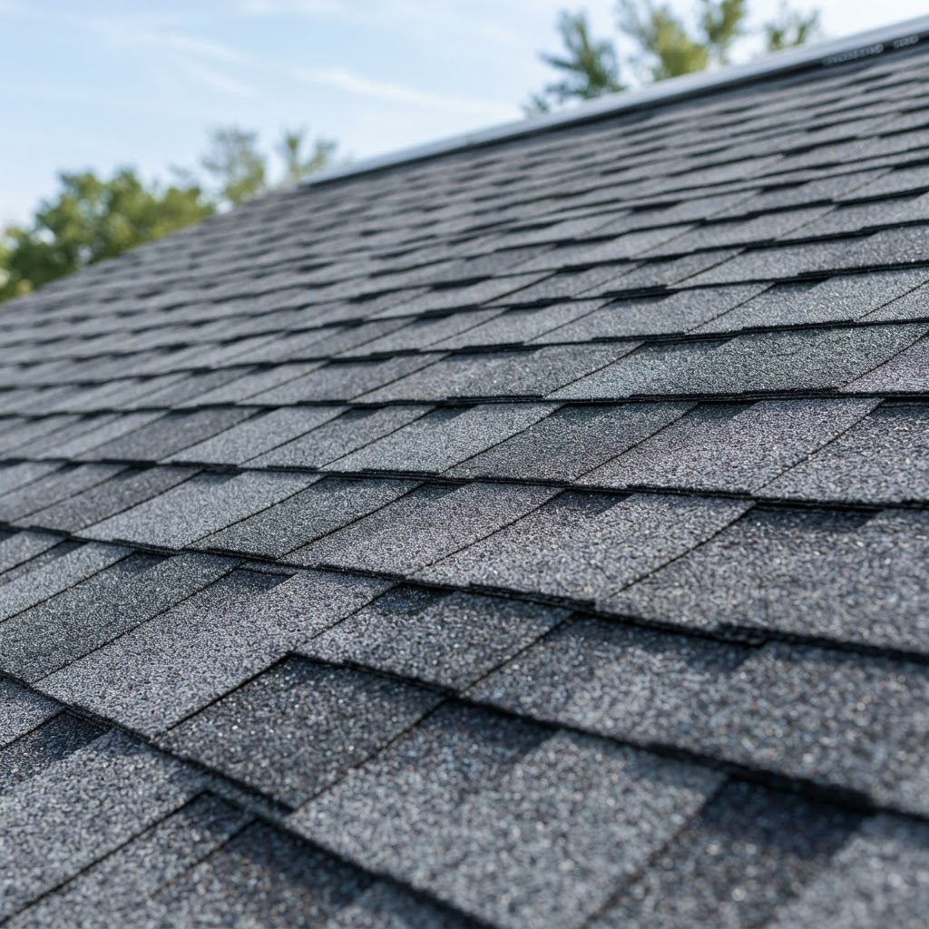Architectural Asphalt roofing material close-up