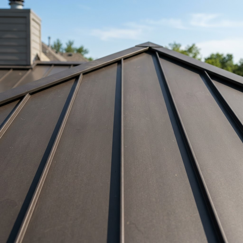 Metal Roofing roofing material close-up