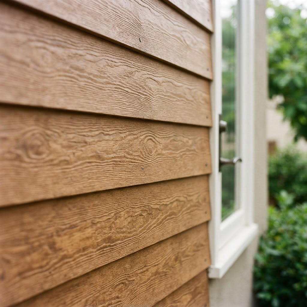 Engineered Wood siding material close-up