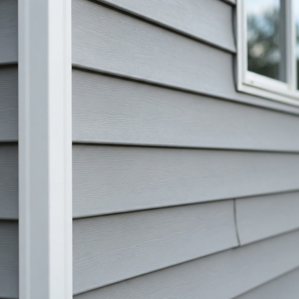 Vinyl siding material close-up