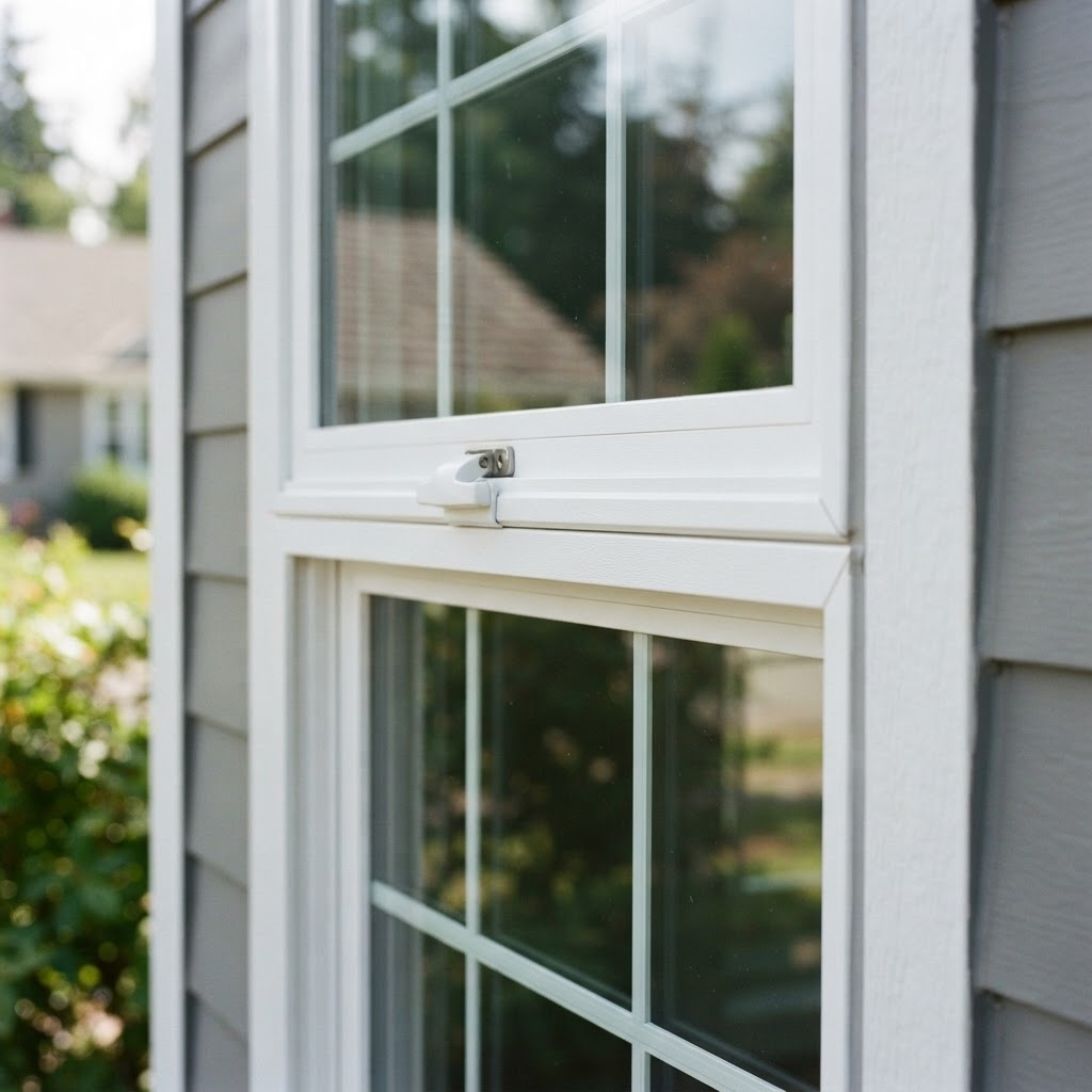 Vinyl windows & doors material close-up